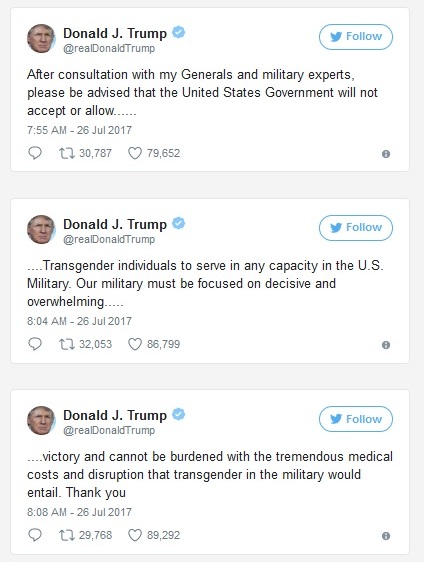 170726 Trump tweets transgender